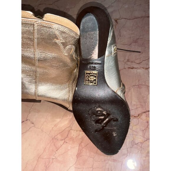 Free People New Frontier Western Boots in Gold 38.5 with Box Womens Bootie - Picture 12 of 16